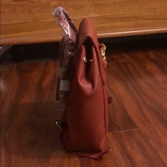 Rust Pebbled Leather Mini Backpack - Picture 3 of 5